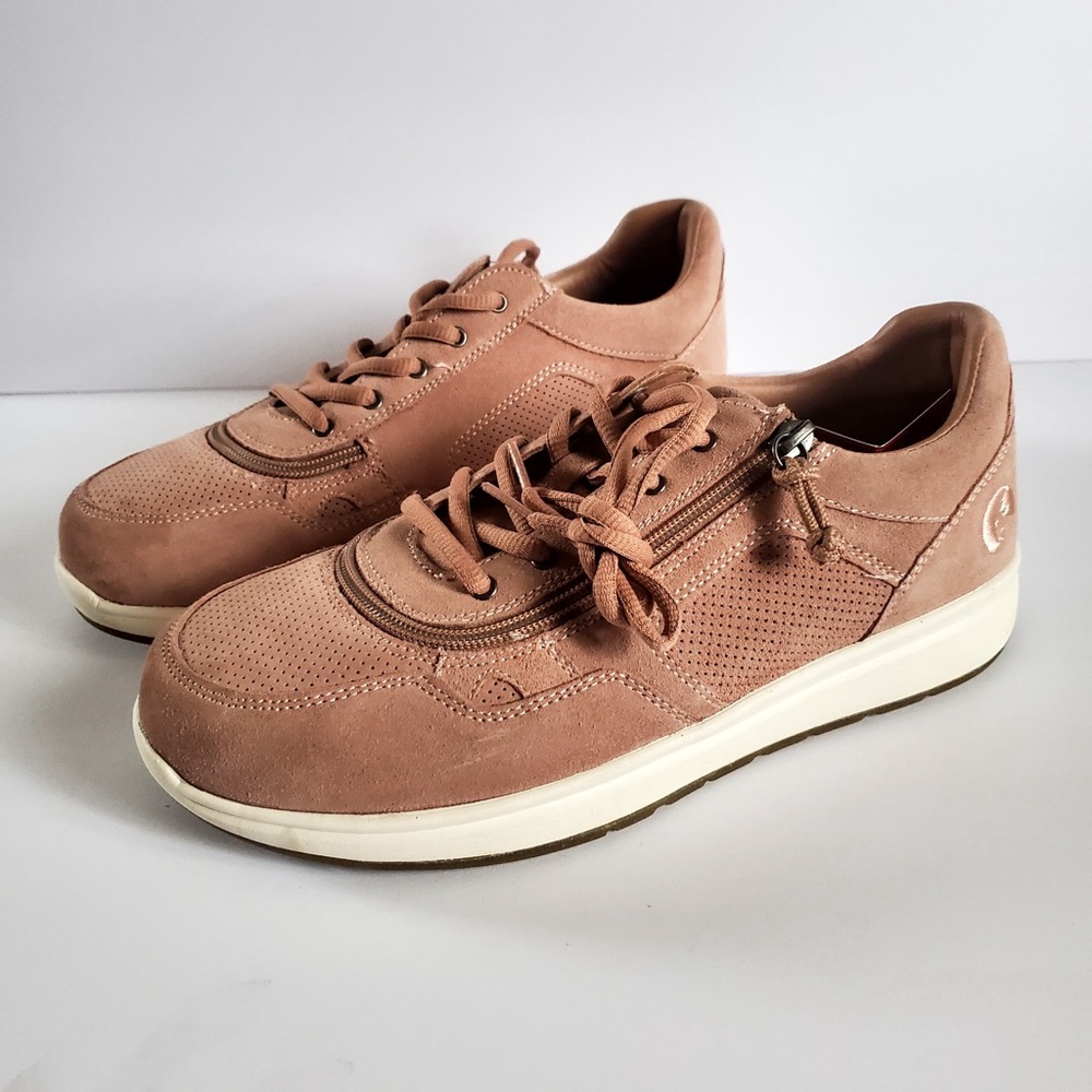 BILLY Footwear Comfort Jogger sneaker in a tan or blush suede color 11W